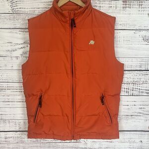 Aeropostale Men's A87 Orange Puffer Vest M Down Fill Quilted Y2K Vintage